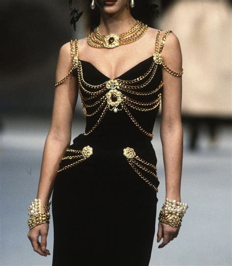 dior dress with gold chain